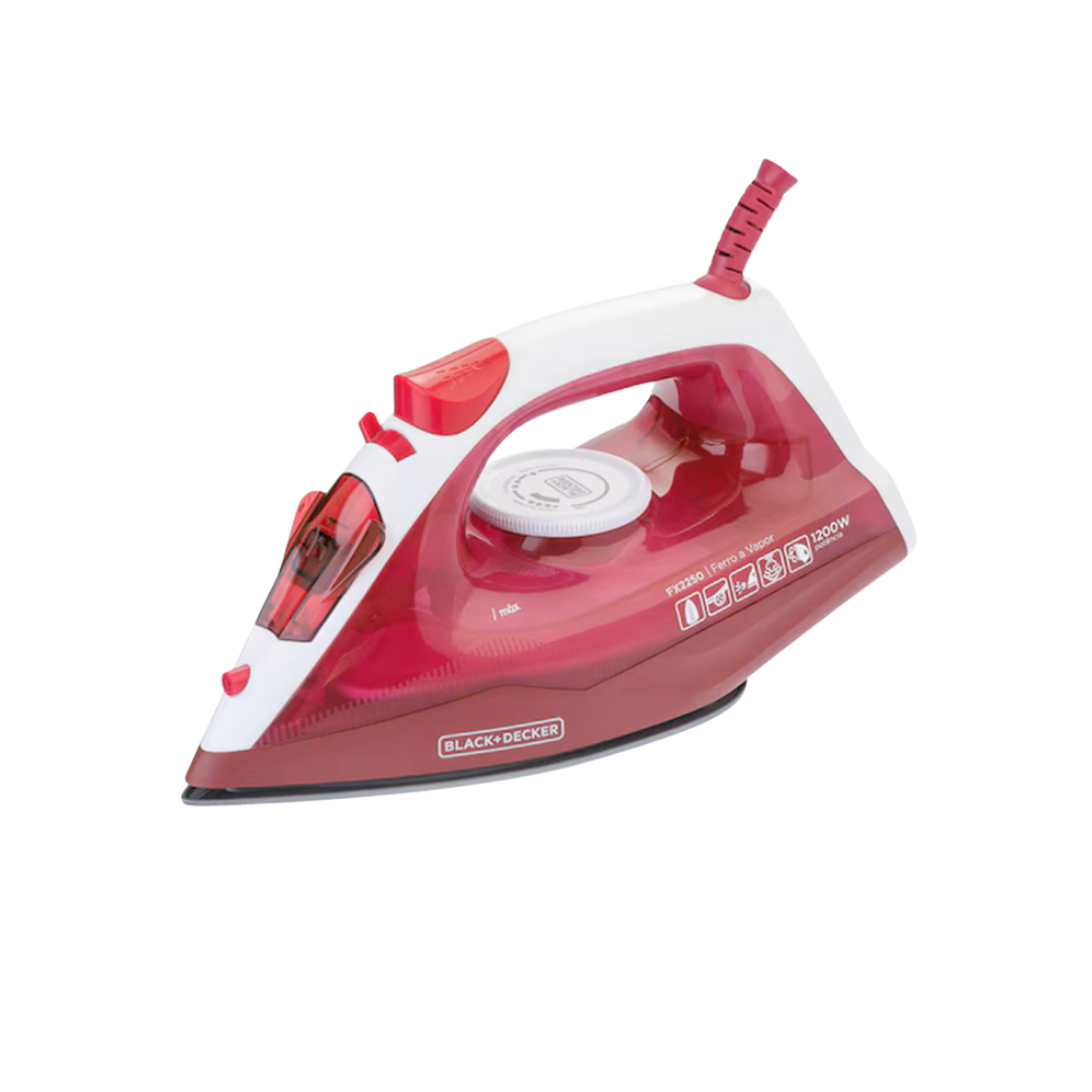 Ferro De Passar Roupa A Vapor À Seco Rosa Antiaderente 220v - Black+Decker - Fx2250-B2