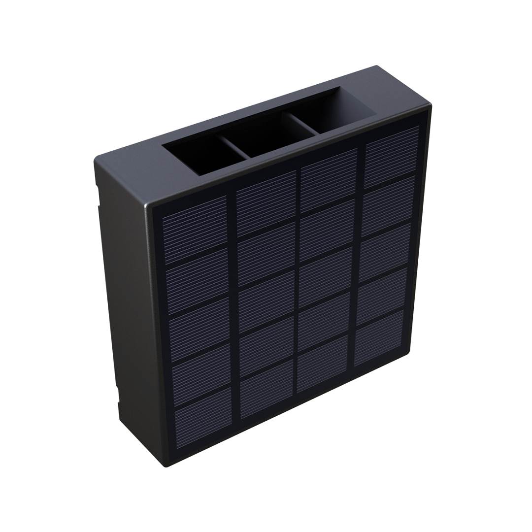 Arandela Led Solar Als-001p 2w Preta - Nitrolux - 6169