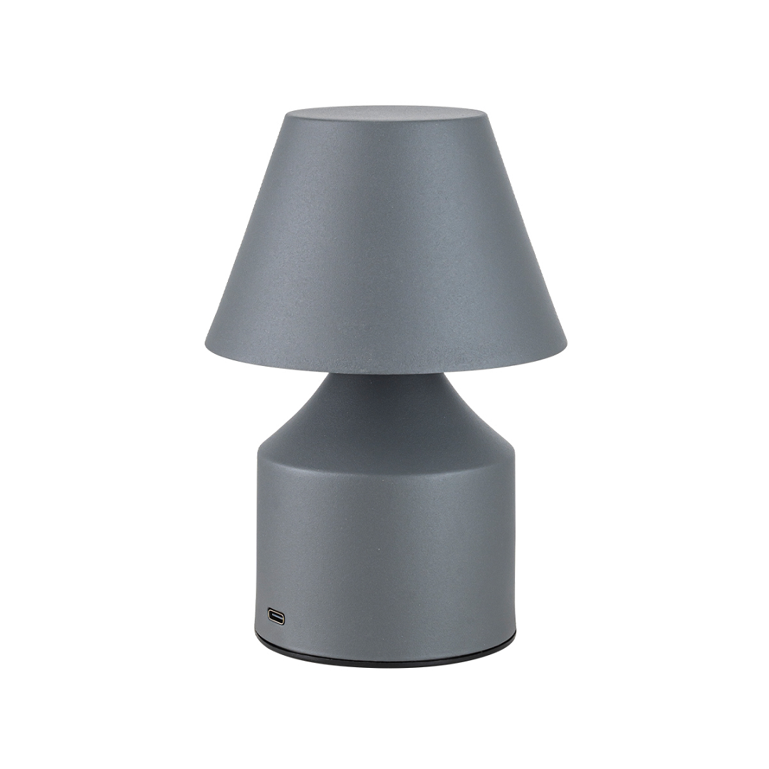 Luminária De Mesa Bloom Recarregável 3 Em 1 Cinza - Nitrolux - 6419