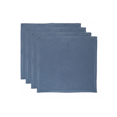 Kit Guardanapo 40x40cm Momentos Com 4 Peças Azul Algodão - Lyor - 221924