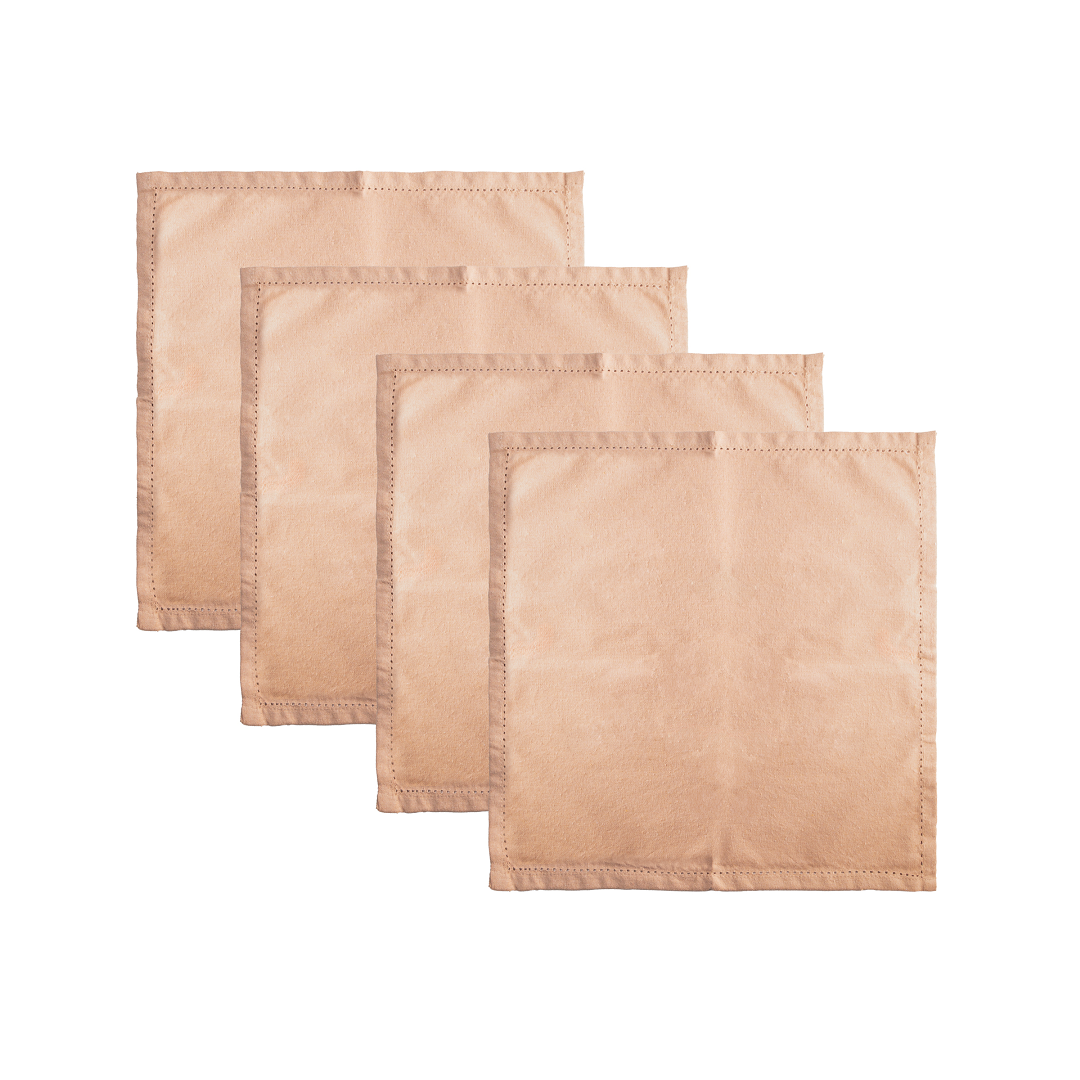 Kit Guardanapo 40x40cm Com 4 Peças Creme Algodão - Lyor - 222132