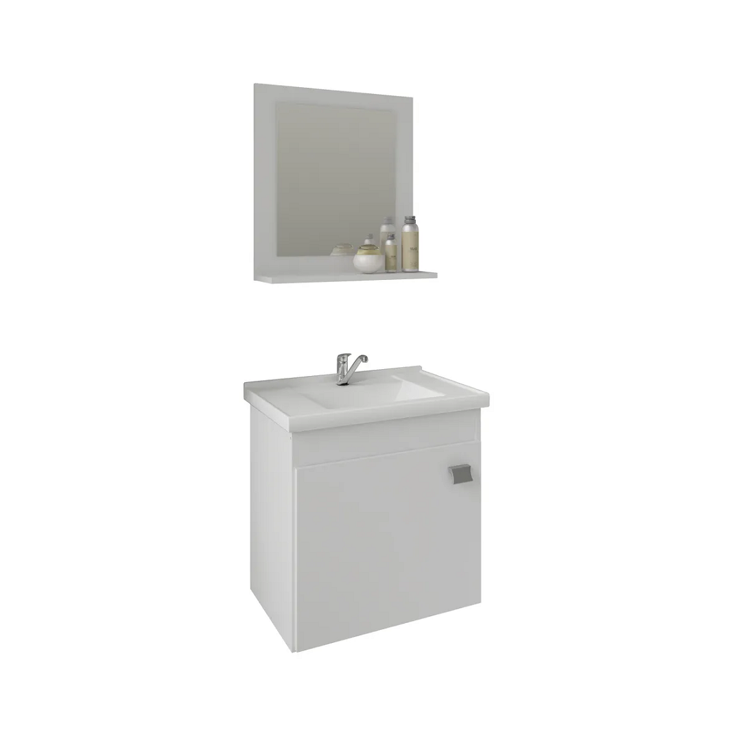 Armário De Banheiro Íris 44x46 Cinamomo/Branco - Mgm Móveis - 994470