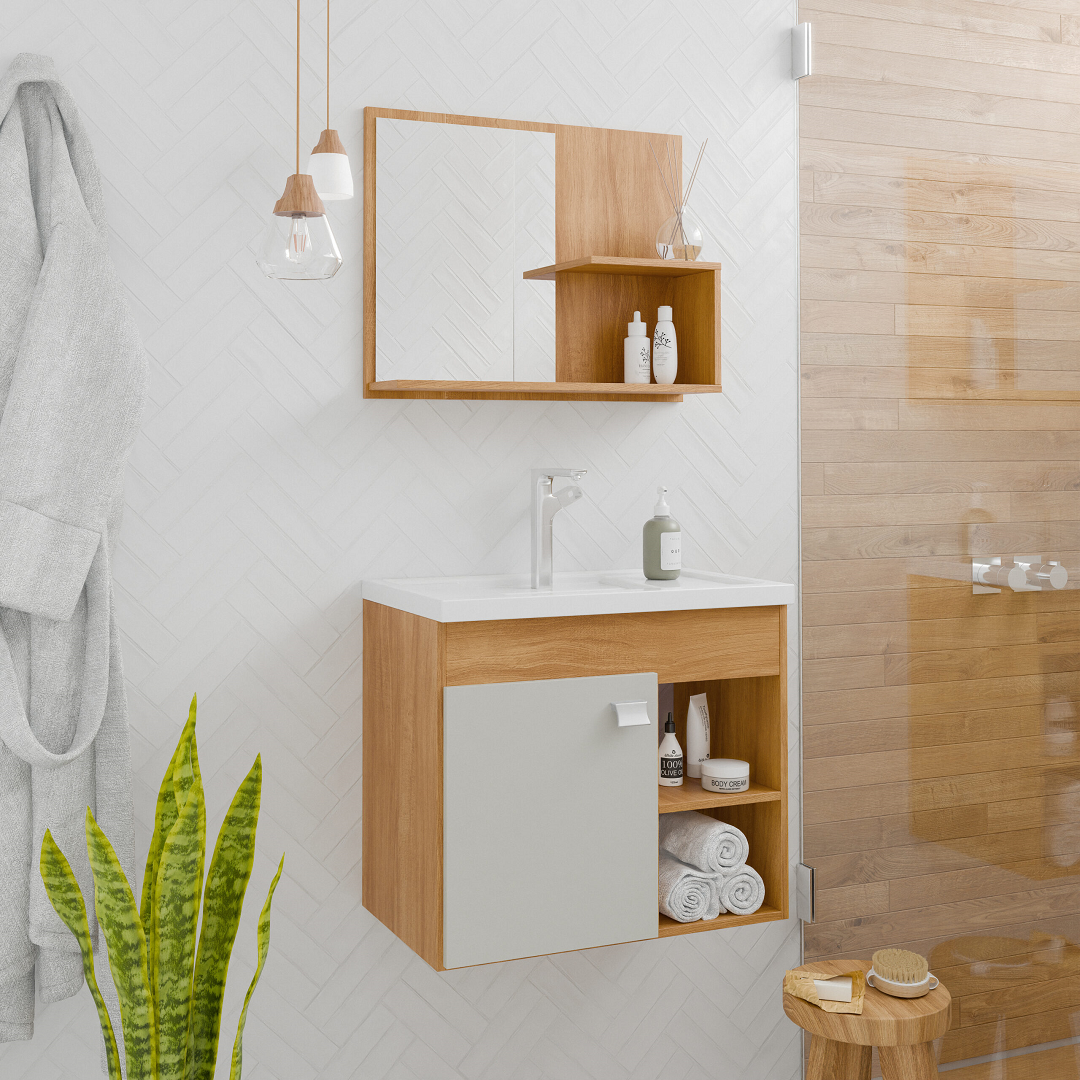 Armário Lotus 55x46 Cinamomo/Off White - Mgm - 9942.71