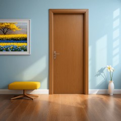 Porta Madeira Colmeia Lisa 210x70cm Mogno - Madelar - 1114121211