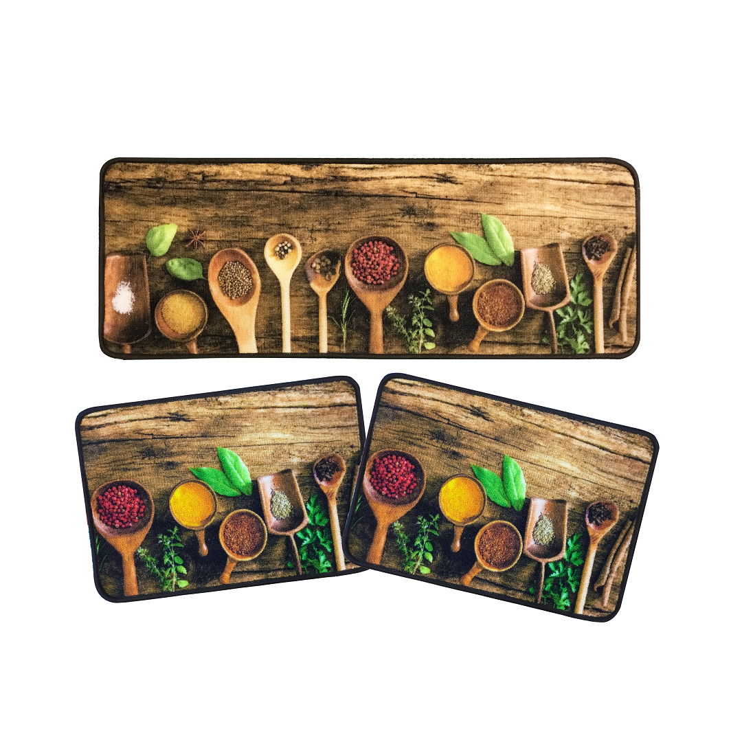 Kit Tapete Para Cozinha Com 3 Peças Estampado Prime Des007 - Niazitex - 05002952007uni