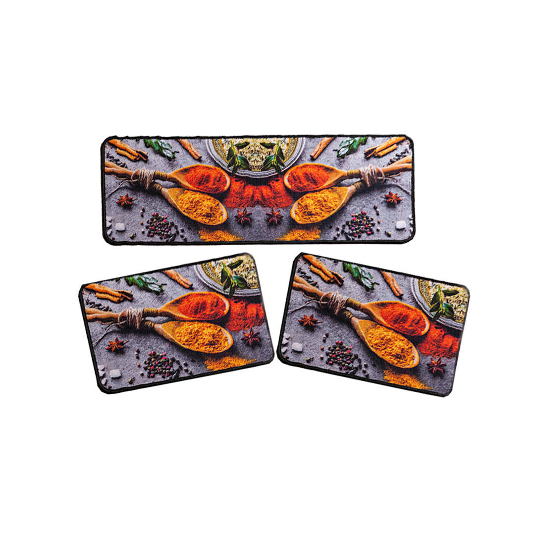 Kit Tapete Para Cozinha Com 3 Peças Estampado Prime Des011 - Niazitex - 05002952011uni
