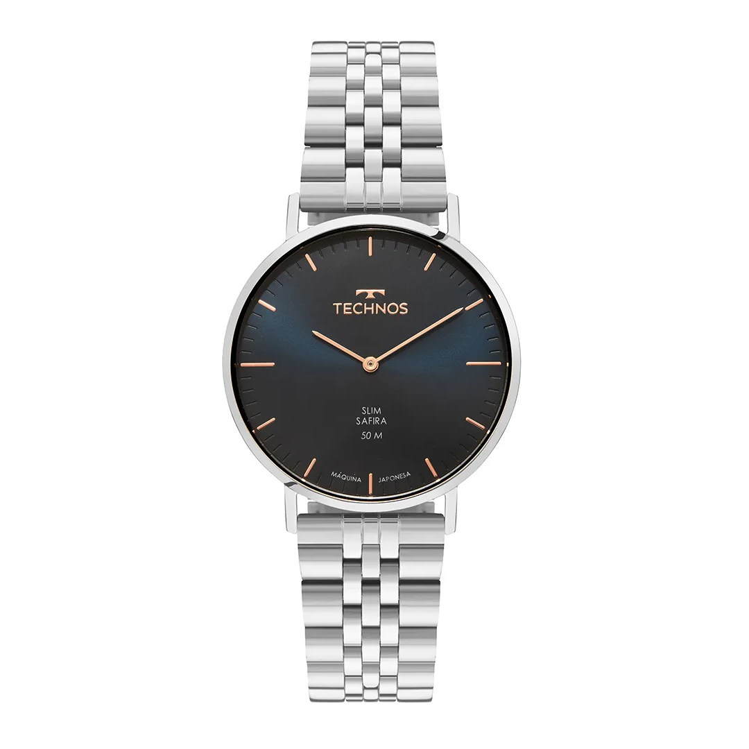 Relógio Masculino Pulseira Em Aço Slim Prata - Technos - 2025luh/1a