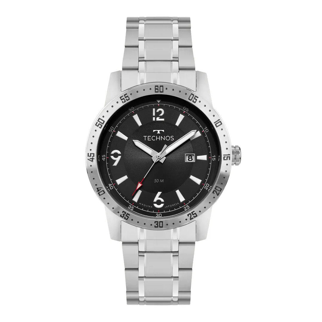 Relógio Masculino Pulseira Em Aço Militar Prata - Technos - 2115ucb/1p