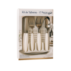 Jogo De Talheres Em Inox Com 17 Peças Branca - Tokhouse - 20509