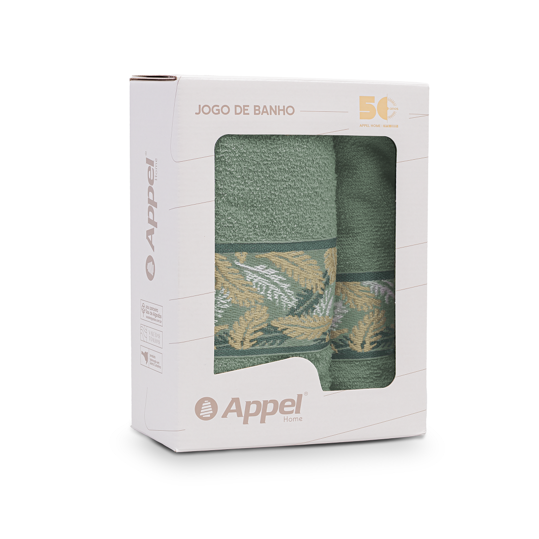 Jogo De Toalhas Silvestre 2 Peças Verde Campestre 2313 - Appel