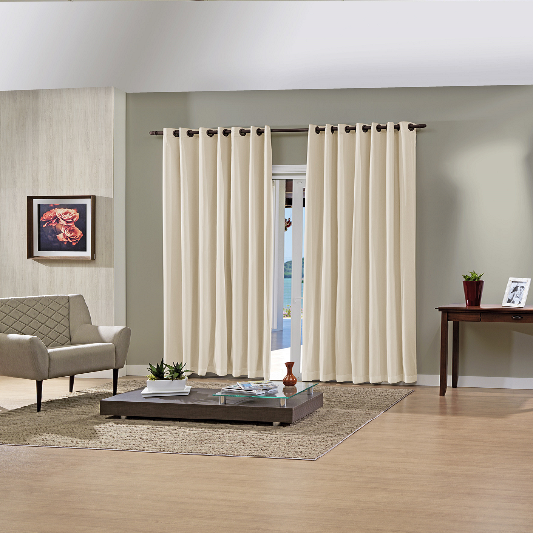 Cortina Pratika Slim 260x170cm Areia 168 - Bella Janela - 13020332146