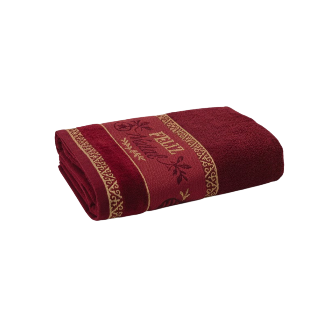 Toalha Natalina Decorativa Lavabo Feliz Natal Bordô - Appel - 750200174