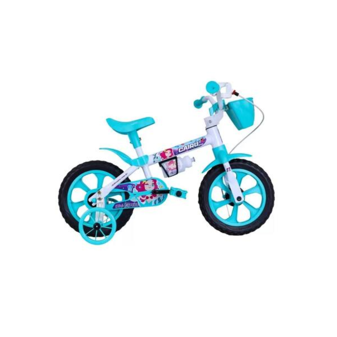 Bicicleta Aro 12 Feminina Mini Sereia Branco/Azul - Cairu - 320319