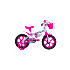 Bicicleta Aro 12 Feminina Mini Sereia Branco/Rosa - Cairu - 320319