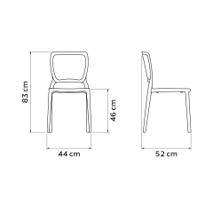 Cadeira Sofia Encosto Fechado Preta - Tramontina - 92236/009