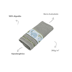 Toalha Lavabo Infantil Kids Dino Cinza Aço 766 - Appel - 750200145766