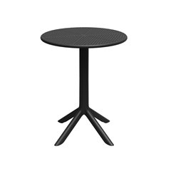 Mesa Redonda De Plástico 2em1 Preta - Forteplas - 32999