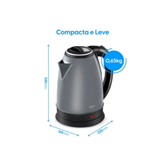 Chaleira Elétrica Inox 2l Prata Jarra Sem Fio - Elgin - 42cha1g02000