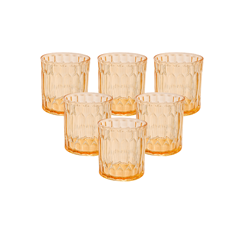 Jogo De Copos Com 6 Peças Whisky Majestic Âmbar Vd25018 - Mimo Utilidade - 10840