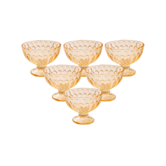 Jogo De Taças Com 6 Peças Sobremesa Majestic Âmbar Vd25022 - Mimo Utilidade - 10844