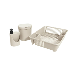 Kit Organizador Para Pia Com 3 Peças Light Gray - Coza - 99400/1468