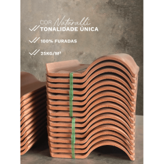 Telha Cerâmica Esmaltada Wave 26,2x41,5cm 1 Face Naturalli - Ourogres - O860/21