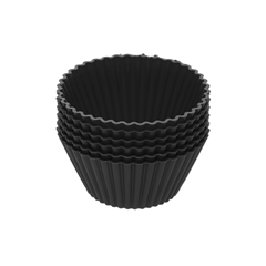 Forma De Silicone Cupcake Redonda Com 6 Peças Preta - Lyor - 222136