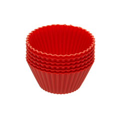 Forma De Silicone Cupcake Redonda Com 6 Peças Vermelho - Lyor - 222137