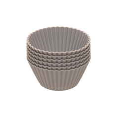Forma De Silicone Cupcake Redonda Com 6 Peças Cinza - Lyor - 222138