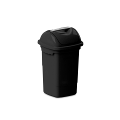 Lixeira Com Tampa Basculante 30 Litros Preto - Plásvale - 1243lp
