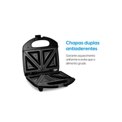 Sanduicheira Fast Time 800w Placas Duplas Preta 220v - Elgin - 42san4x02000