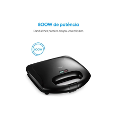 Sanduicheira Fast Time 800w Placas Duplas Preta 220v - Elgin - 42san4x02000