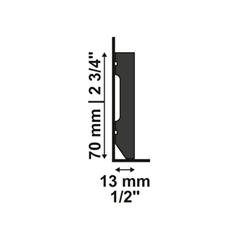 Rodapé 7cm Preto Lev71 Liso 2,4m - Santa Luzia - 231146