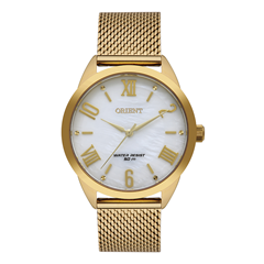 Relógio Feminino Pulseira Em Aço Dourado Original - Orient - Fgss0206