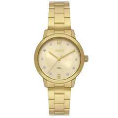 Relógio Feminino Pulseira Em Aço Dourado Original - Orient - Fgss0226