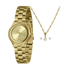 Relógio Feminino Pulseira Em Aço Dourado Original - Lince - Lrgh003l30