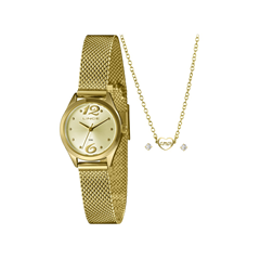 Relógio Feminino Pulseira Em Aço Dourado Original - Lince - Lrgh005l25