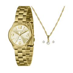 Relógio Feminino Pulseira Em Aço Dourado Original - Lince - Lrgh007l30