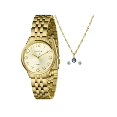 Relógio Feminino Pulseira Em Aço Dourado Original - Lince - Lrgh008l30