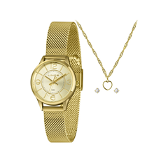 Relógio Feminino Pulseira Em Aço Dourado Original - Lince - Lrgh009l30