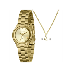 Relógio Feminino Pulseira Em Aço Dourado Original - Lince - Lrgh010l30