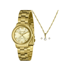 Relógio Feminino Pulseira Em Aço Dourado Original - Lince - Lrgh016l34