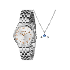 Relógio Feminino Pulseira Em Aço Prata Original - Lince - Lrmh008l30