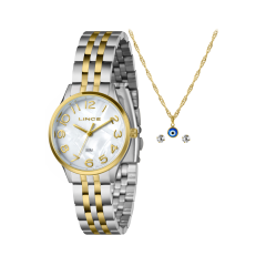 Kit Relógio Feminino Pulseira Mista Original - Lince - Lrth008l30