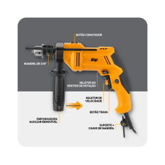 Furadeira De Impacto E Parafusadeira 1/2  700w 700fe - Wap