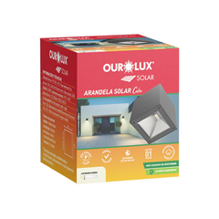 Arandela Solar Led Cube 3000k Ip65 - Ourolux - 35874
