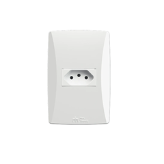 Conjunto 1 Tomada 2p+T 20a Com Placa Horizontal Petra Branco - Mec-Tronic - 39028